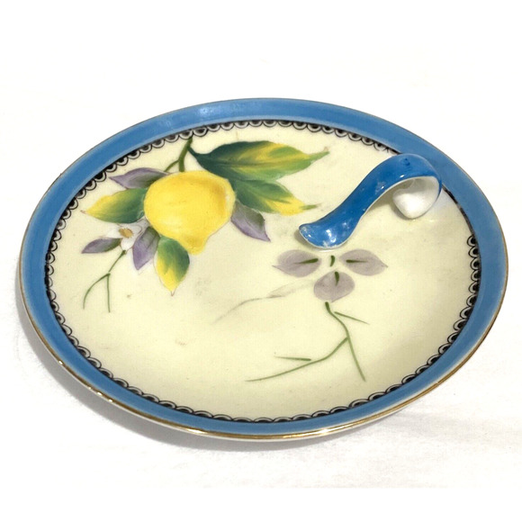 Vintage Noritake porcelain lemon dish handled nappy tray hand painted dish - Picture 3 of 6